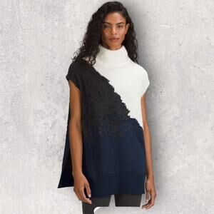Lululemon Ombre Knit Poncho Sweater Size 8 Textured Turtleneck Luxe